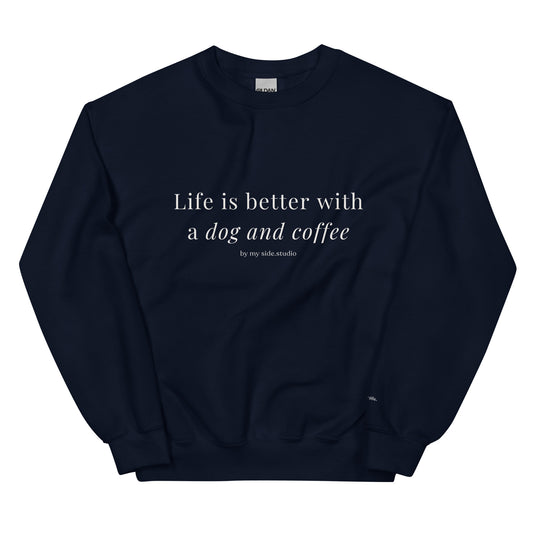 cozy oversized dog mom crewneck in Navy Blue