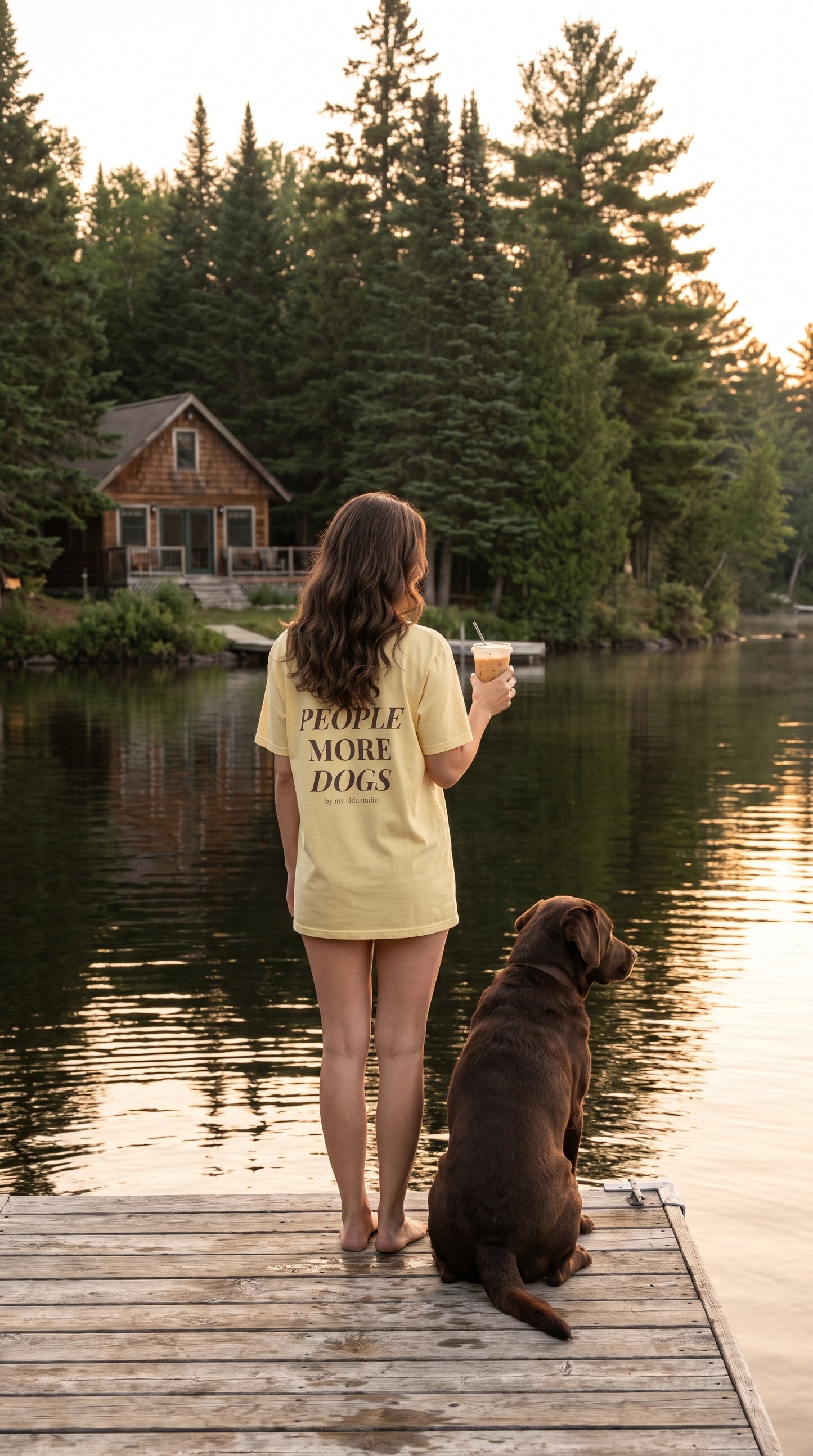 Less People More Dogs Tee - Butter Color for Dog Moms