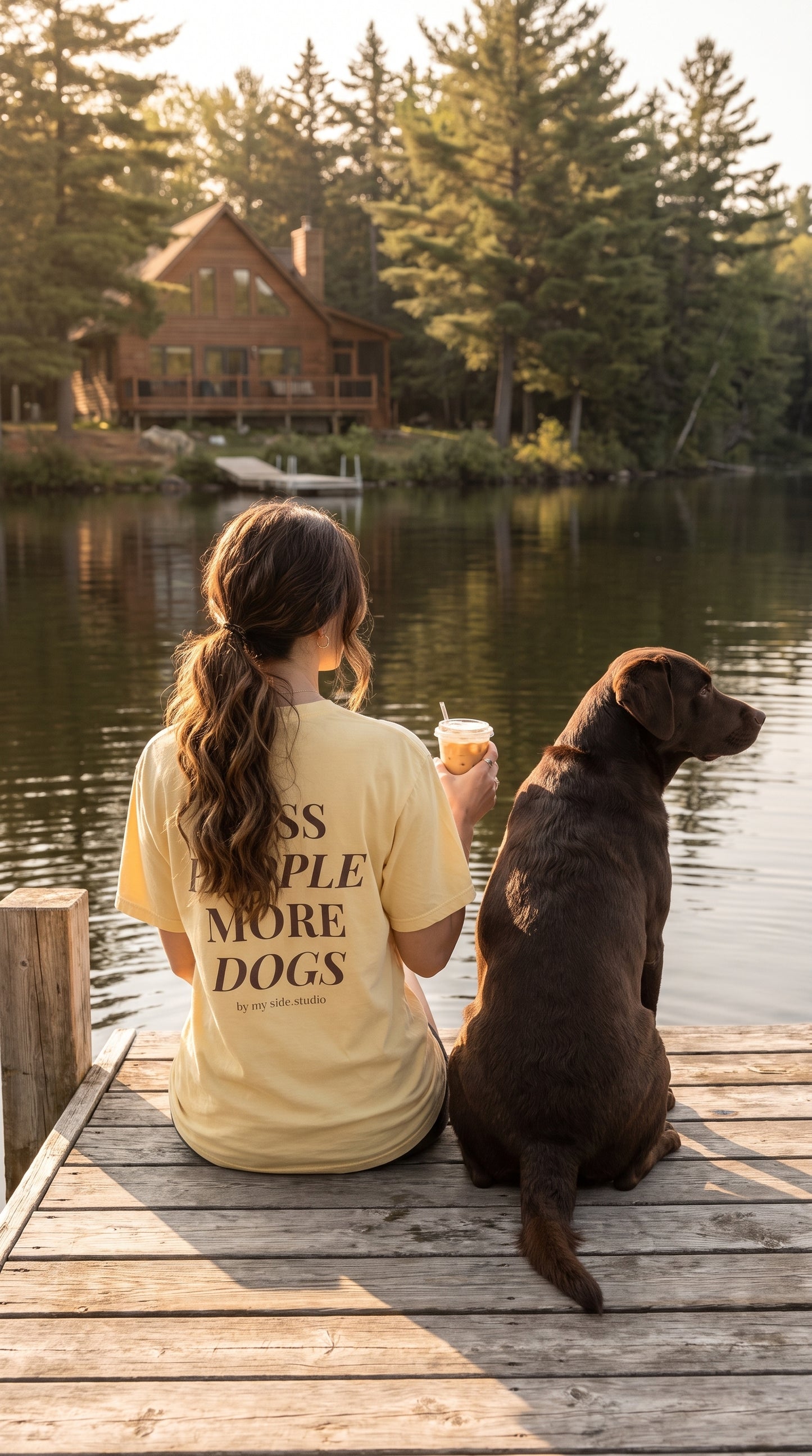 Less People More Dogs Tee - Butter Color for Dog Moms