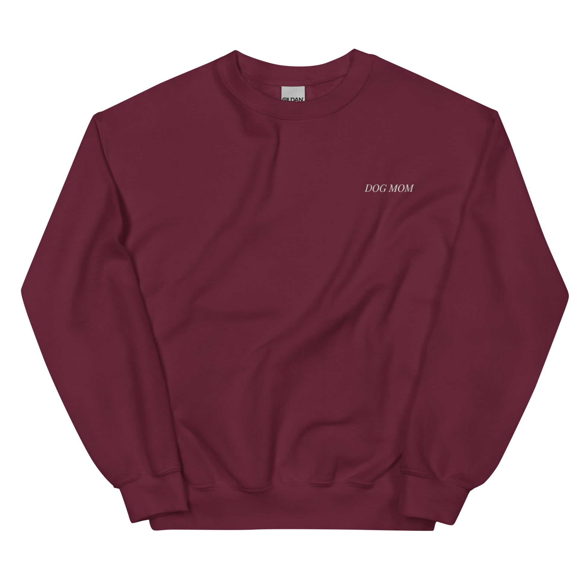 Dog Mom Crewneck (Holiday Maroon)
