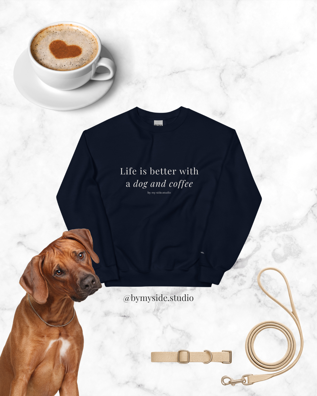 cozy oversized dog mom crewneck in Navy Blue