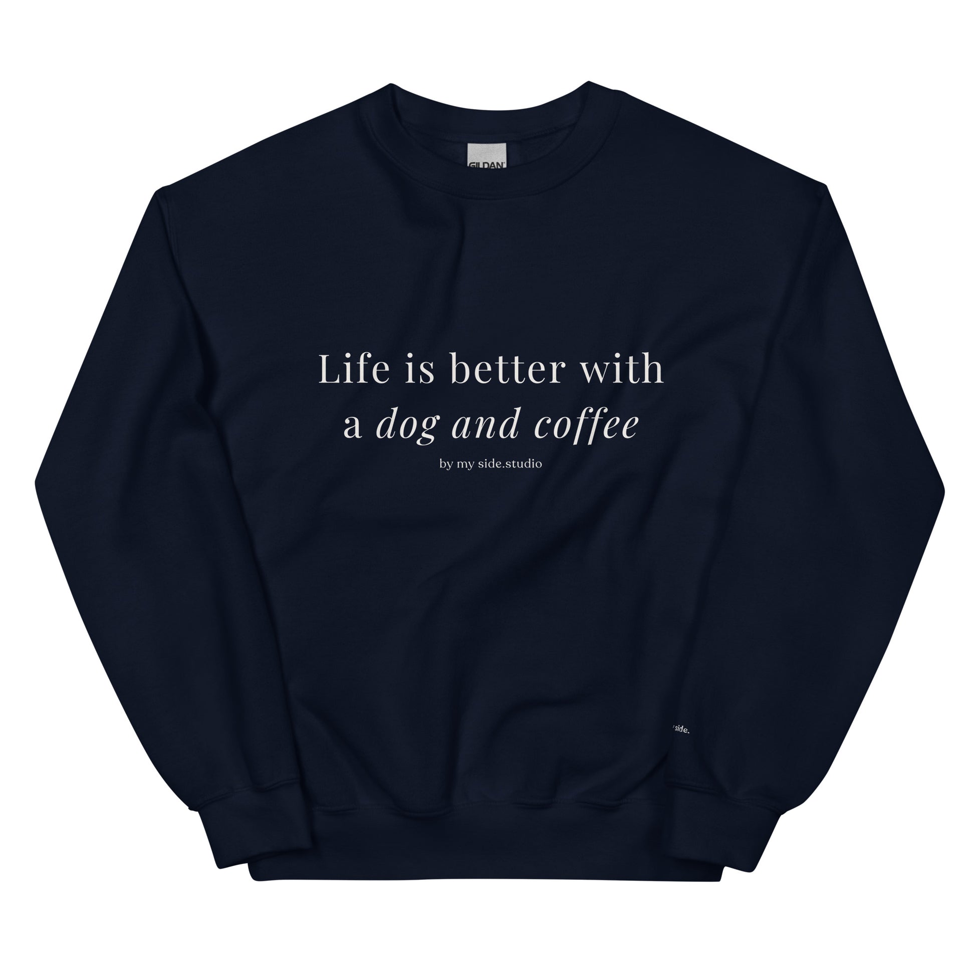 cozy oversized dog mom crewneck in Navy Blue